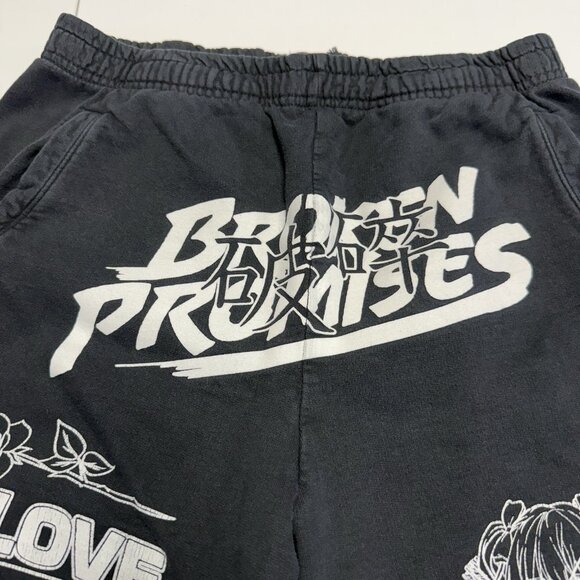 Broken Promises Sweatpants Adult Large Black Los Angeles Anime Streetwear - Picture 3 of 14
